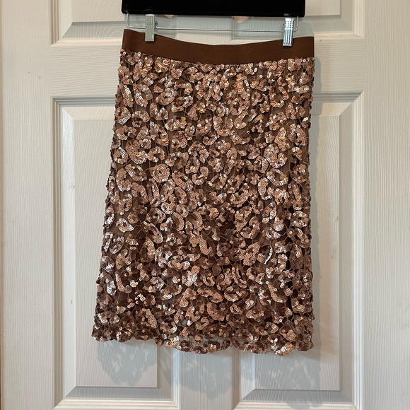 NWT BCBGMaxAzria Bronze Combo Doroshea Sequin Pencil Skirt - Picture 2 of 6